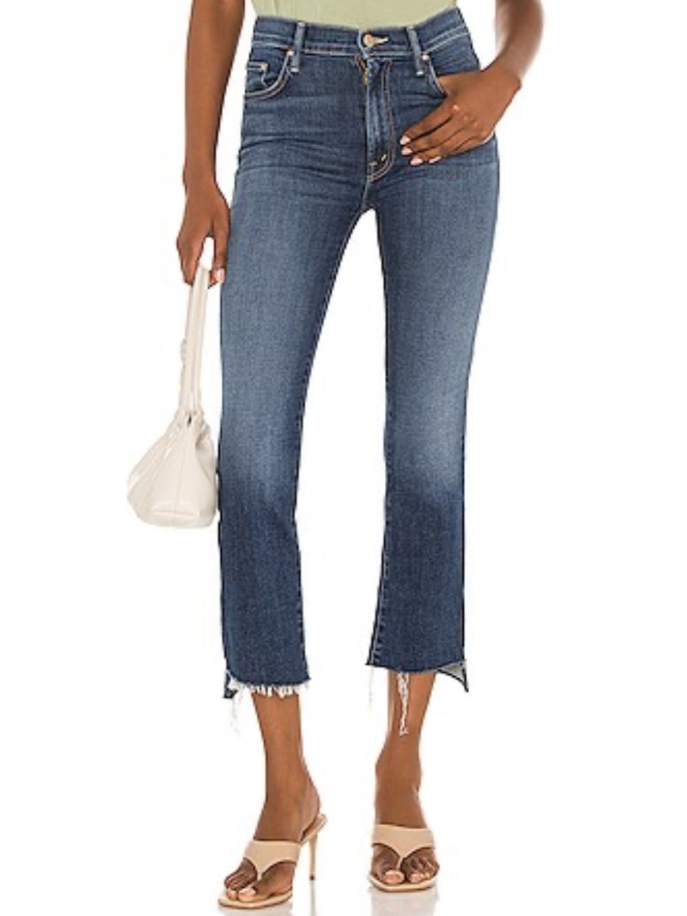 MOTHER Insider Crop Step Fray in Girl Crush Size 27